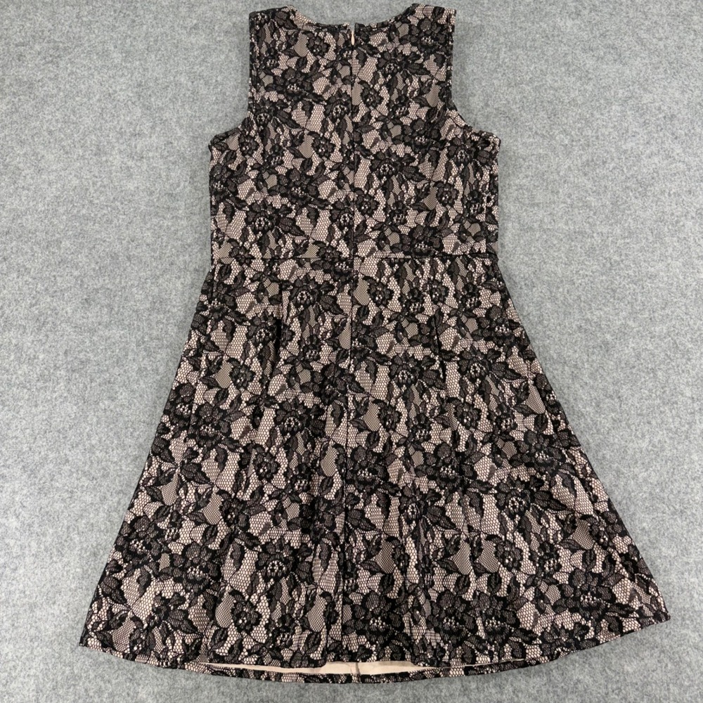Metaphor Womens Black Floral Lace Fit and Flare Sleeveless Cocktail Dress Medium - Picture 5 of 5
